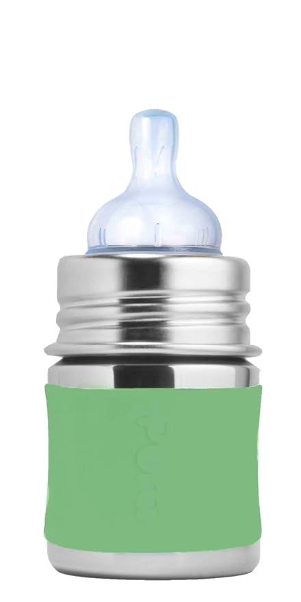 Pura Kiki 5oz/150ml Stainless Steel Anti-Colic Infant Bottle w/Silicone Natural by Pura