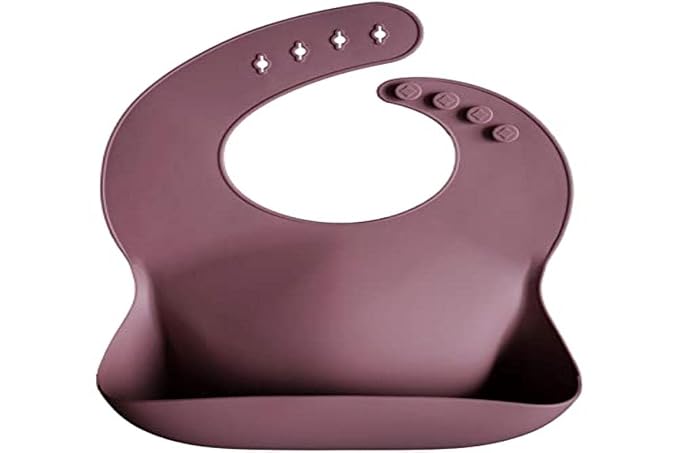 mushie Silicone Baby Bib | Adjustable Fit Waterproof Bibs - Image 4