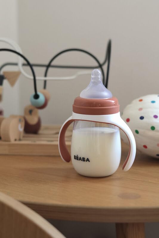 BEABA 2-in-1 Baby Bottle to Transition Sippy Cup, No Spill Sippy Cup, Includes - Image 5