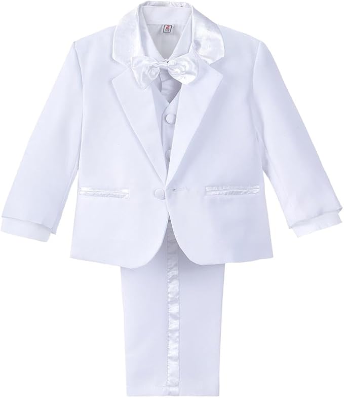 Dressy Daisy Baby Toddler Boy 5 Pcs Set Formal Tuxedo Suits No Tail Wedding by DressyDaisy