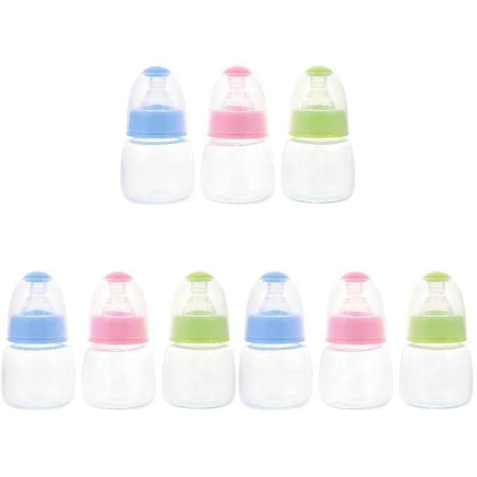 Kisangel 9pcs Mini Baby Bottles Plastic Feeder Bottles Infant Cereal Bottle by Kisangel