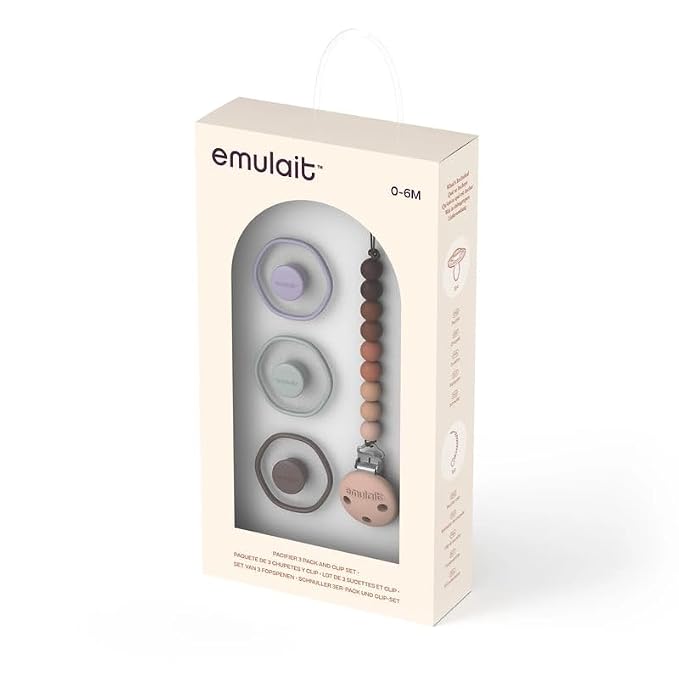 Emulait Baby Pacifier Set 0-6 Months – 3-Pack Infant Pacifiers by Emulait