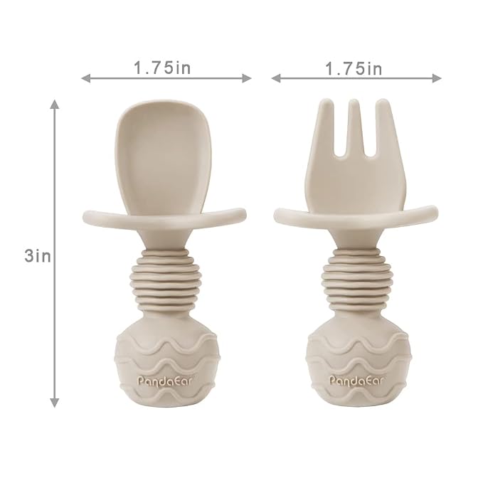 PandaEar Silicone Baby Led Weaning Spoon Fork| First Training Self Feeding - Image 2