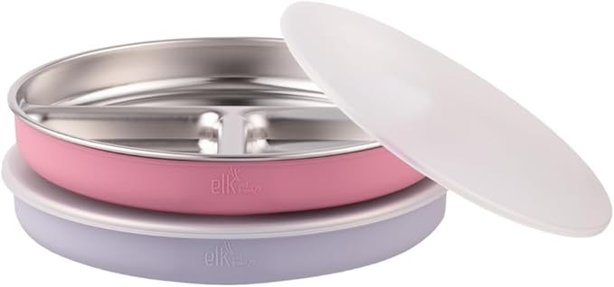 Stainless Steel Divided Plates + Silicone Sleeve and Storage Lid | Baby by ElkandFriends