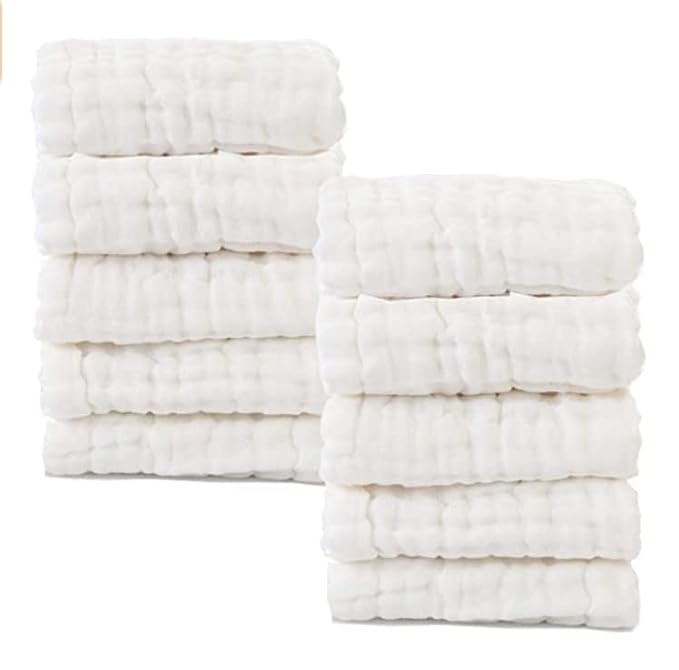 Baby Muslin Washcloths- Natural Cotton Wipes - Image 9