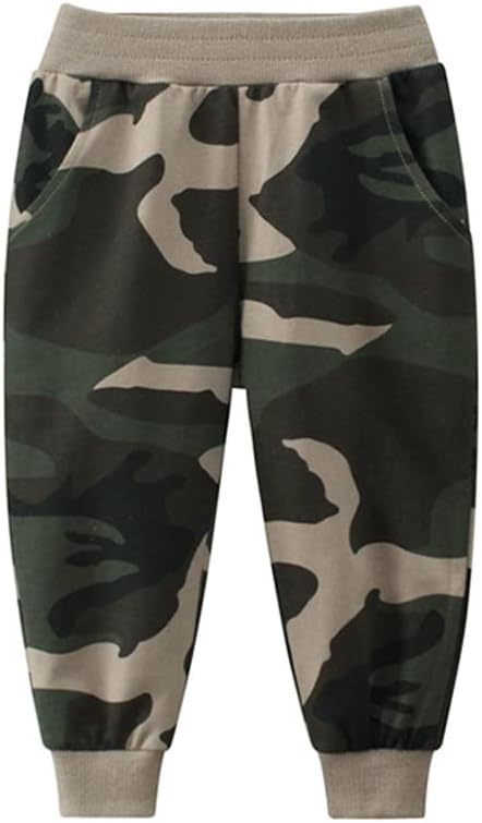 HUAER& Baby Boy's Jogger Pants Dinosaur Car Animal Print Drawstring Elastic - Image 3