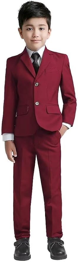 YuanLu Boys Suit for Kids Tuxedo Wedding Ring Bearer Outfit, 5 Piece Boy Slim by YuanLu