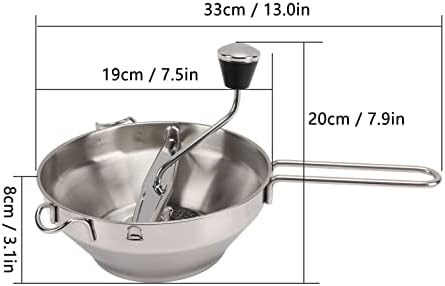 Manual Food Mill, Ergonomic Food Mill Stainless Steel Milling Handle Stainless - Image 6