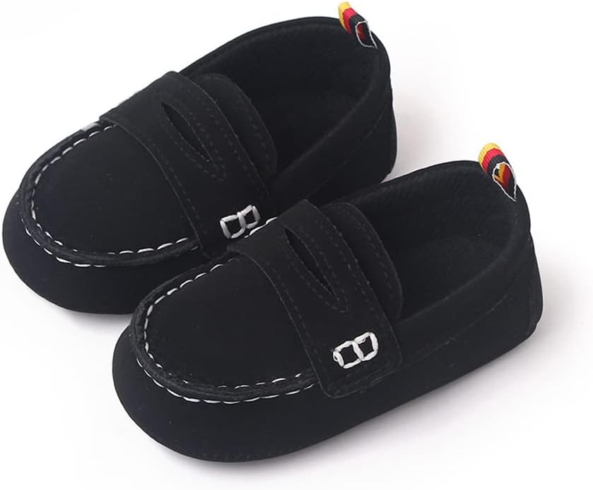 LONSOEN Baby Girls Boys Loafers Prewalker Dress Crib Shoes - Image 3