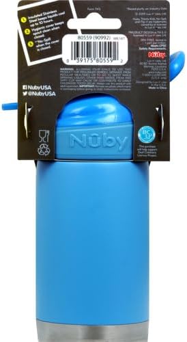 Nuby Thirsty Kids No Spill Flip-It Reflex Stainless Steel Travel Cup or Water - Image 3