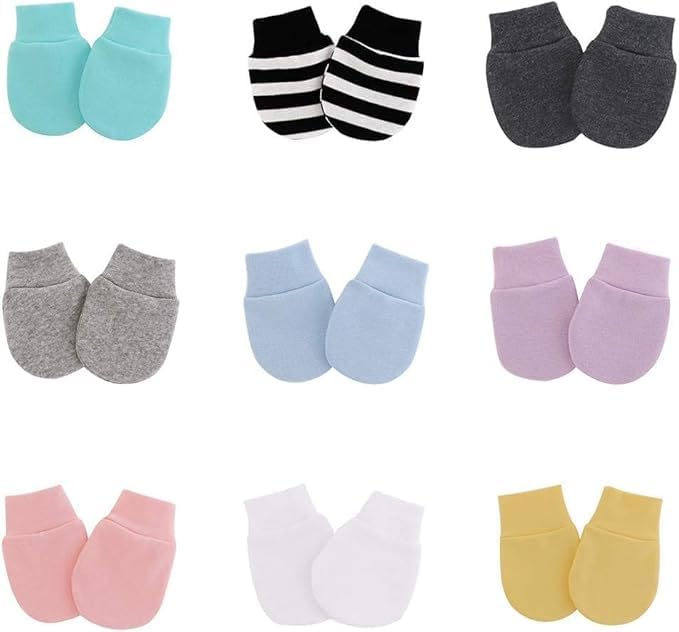 1 Pair Baby Anti-Scratch Cotton Mittens, Baby Anti Scratching Soft Cotton - Image 4