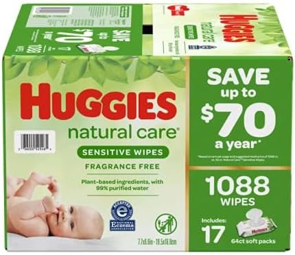 HUGGIES Natural Care Sensitive Baby Wipe Refill, Fragrance Free - Image 2