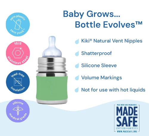 Pura Kiki 5oz/150ml Stainless Steel Anti-Colic Infant Bottle w/Silicone Natural - Image 4