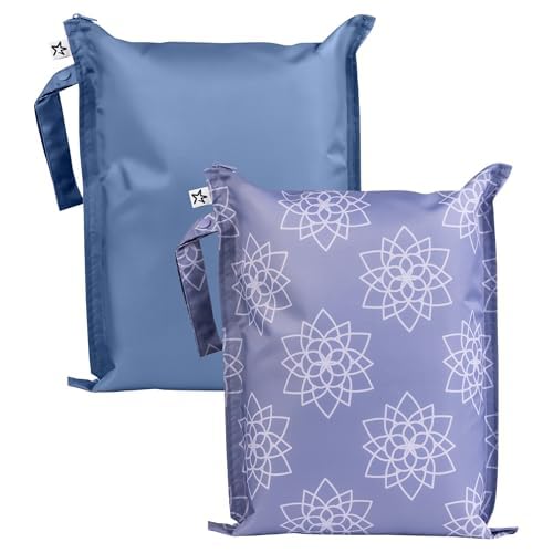 Tiny Twinkle Wet Dry Bag – 2 Pack Reusable Waterproof & Mess Proof Wet Bags by TinyTwinkle