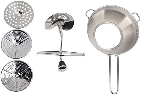 Manual Food Mill, Ergonomic Food Mill Stainless Steel Milling Handle Stainless - Image 7