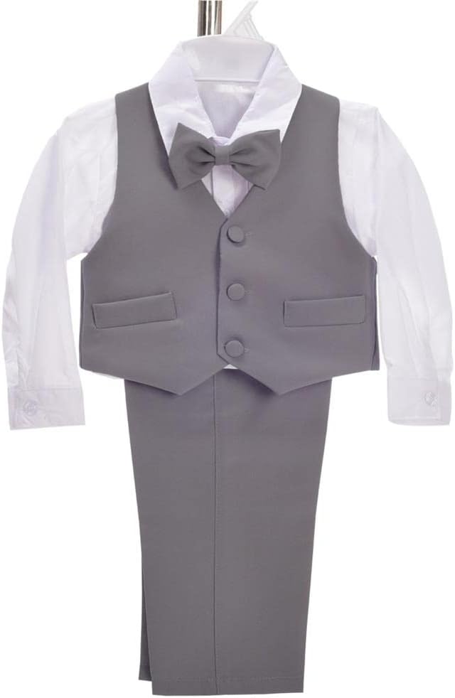 Dressy Daisy Baby Toddler Boy 5 Pcs Set Formal Tuxedo Suits No Tail Wedding - Image 3