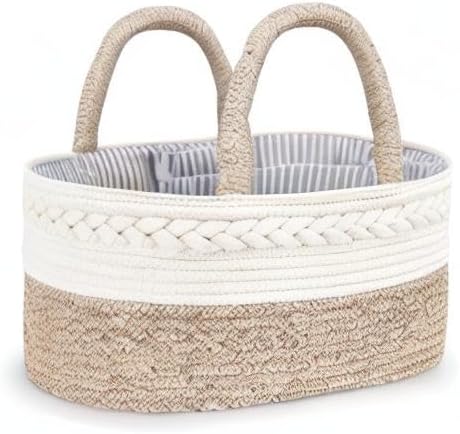 Maliton Baby Diaper Caddy Organizer, X-Large Cotton Rope, Rustic Style - Image 9