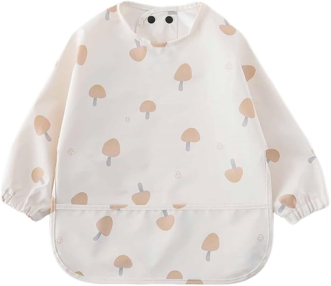 GZMM Waterproof Baby Bibs, Infant Toddler Long Sleeve Feeding Bib by GZMM