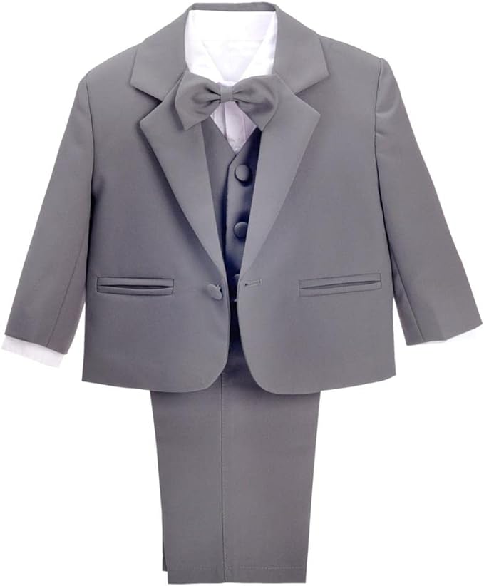 Dressy Daisy Baby Toddler Boy 5 Pcs Set Formal Tuxedo Suits No Tail Wedding by DressyDaisy