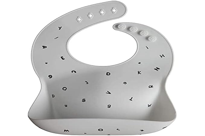 mushie Silicone Baby Bib | Adjustable Fit Waterproof Bibs - Image 4