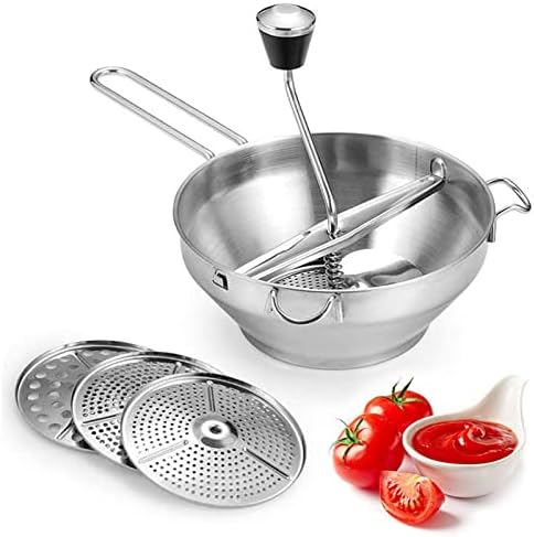 Manual Food Mill, Ergonomic Food Mill Stainless Steel Milling Handle Stainless - Image 5