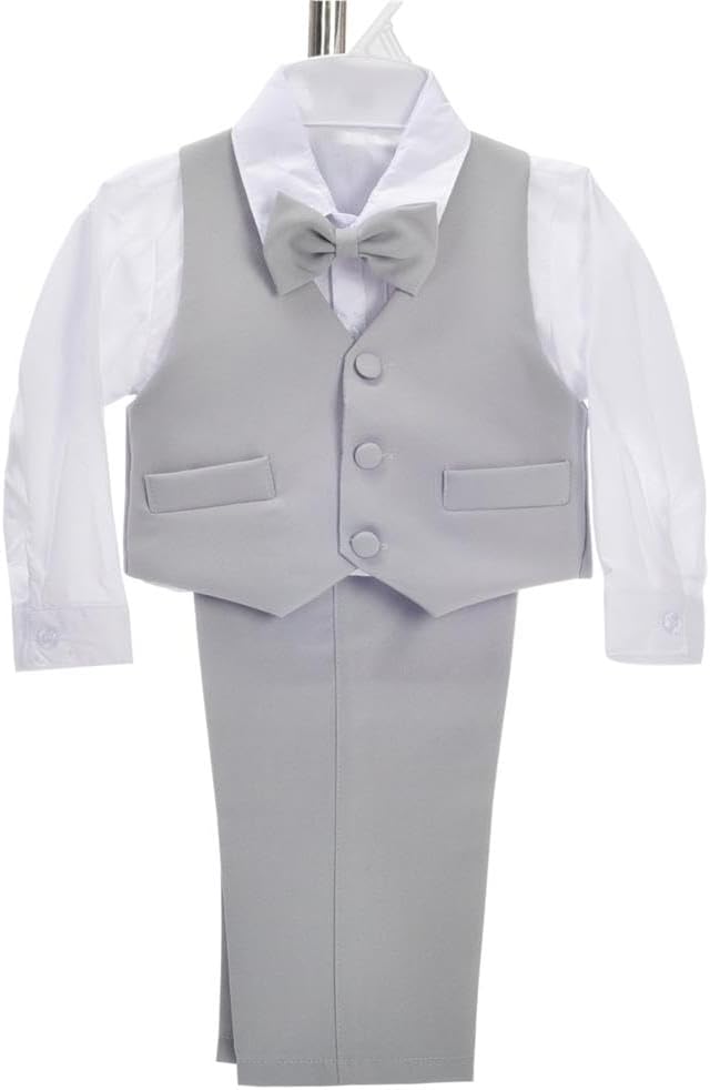 Dressy Daisy Baby Toddler Boy 5 Pcs Set Formal Tuxedo Suits No Tail Wedding - Image 3