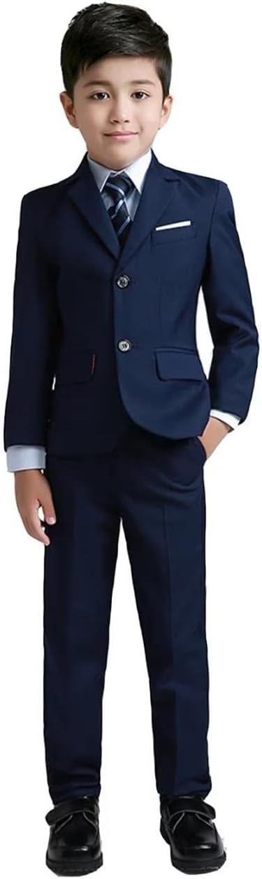YuanLu Boys Suit for Kids Tuxedo Wedding Ring Bearer Outfit, 5 Piece Boy Slim by YuanLu