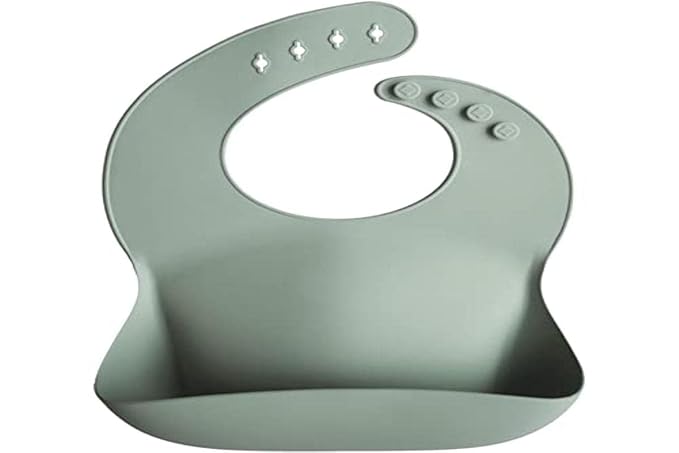mushie Silicone Baby Bib | Adjustable Fit Waterproof Bibs - Image 4