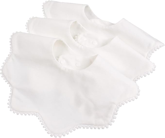 Bamery Baby Bandana Bibs White Cotton Drool Bibs by Bamery