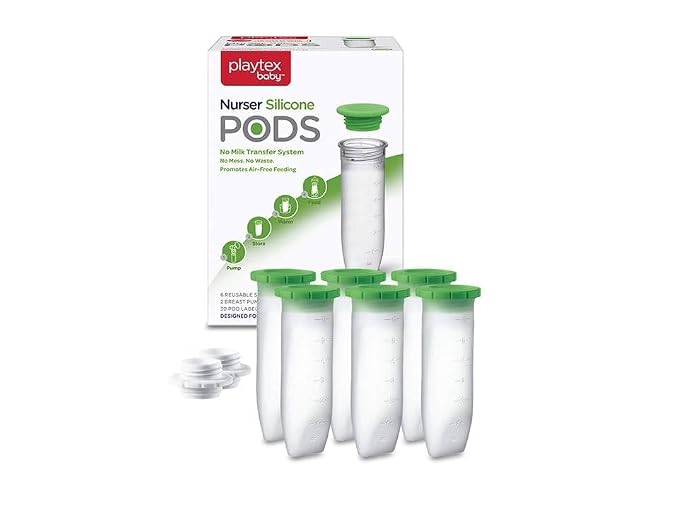 Playtex Baby Nurser Reusable Silicone PODS, 6 Oz, Anti-Colic, Gas Reduction - Image 2