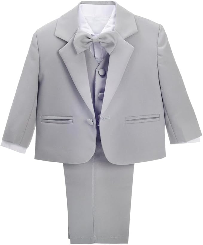 Dressy Daisy Baby Toddler Boy 5 Pcs Set Formal Tuxedo Suits No Tail Wedding by DressyDaisy