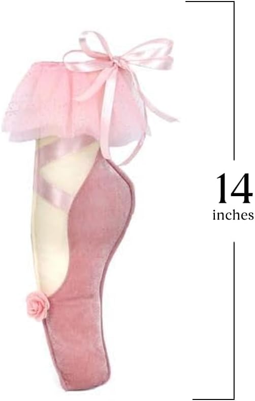 MON AMI Ballet Slipper Accent Décor – 14” | Plush Pink Ballet Shoe Pillow - Image 3