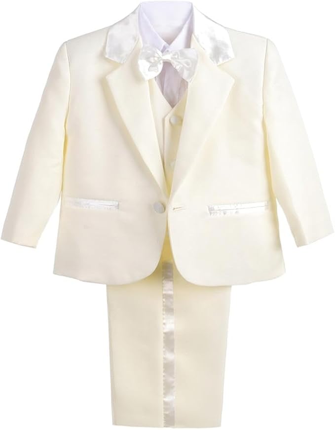 Dressy Daisy Baby Toddler Boy 5 Pcs Set Formal Tuxedo Suits No Tail Wedding by DressyDaisy