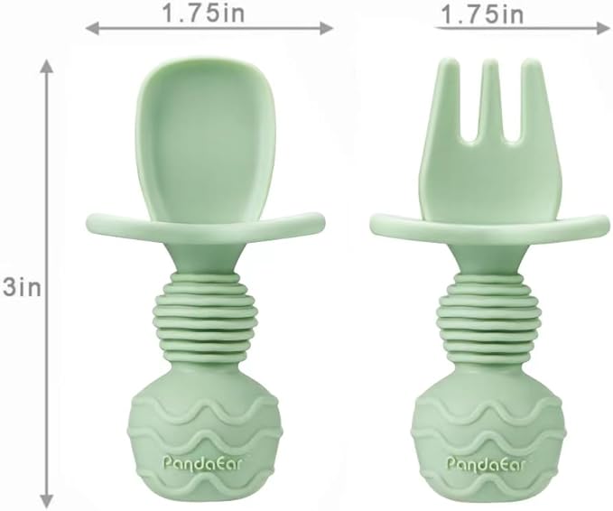 PandaEar Silicone Baby Feeding Set| 2 Pack Silicone Divided Suction Plate and 2 - Image 6