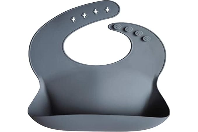 mushie Silicone Baby Bib | Adjustable Fit Waterproof Bibs - Image 4