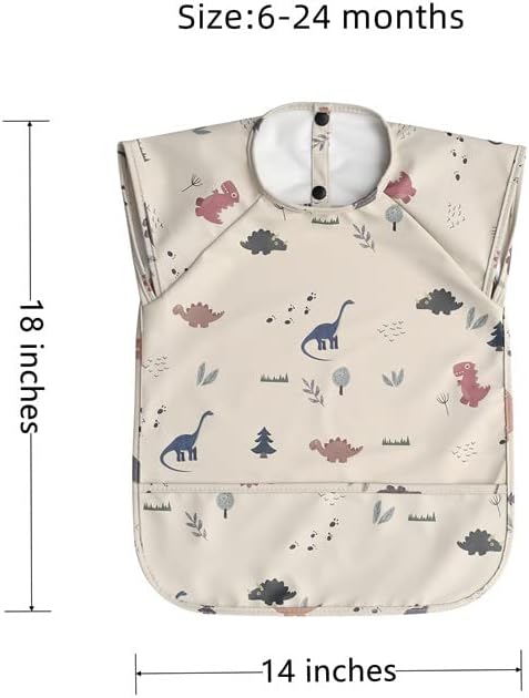 GZMM Waterproof Baby Bibs, Infant Toddler Extra Cover Feeding Bib - Image 5