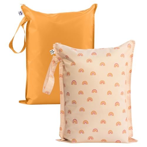 Tiny Twinkle Wet Dry Bag – 2 Pack Reusable Waterproof & Mess Proof Wet Bags by TinyTwinkle