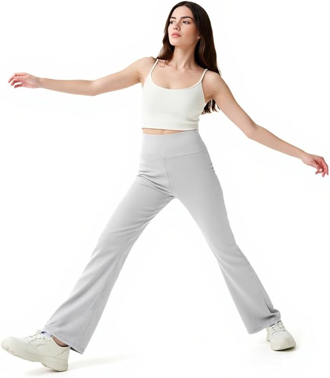 High Waist Yoga Pants, Maternity Bootcut Leggings, Cotton Blend Spandex - Image 6