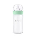 Yooforea Silicone Coated Glass Baby Bottle, 6M+ Fast Flow Nipple I Anti-Colic by Yooforea