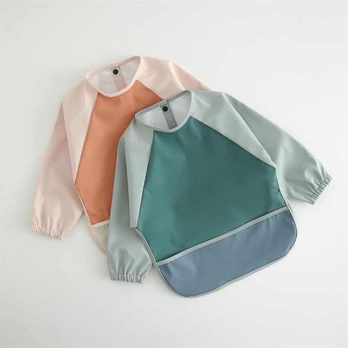 GZMM Waterproof Baby Bibs, Infant Toddler Long Sleeve Feeding Bib - Image 2