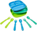 Re-play 3x3 Divided Toddler Plates and Utensils Set by Re-Play
