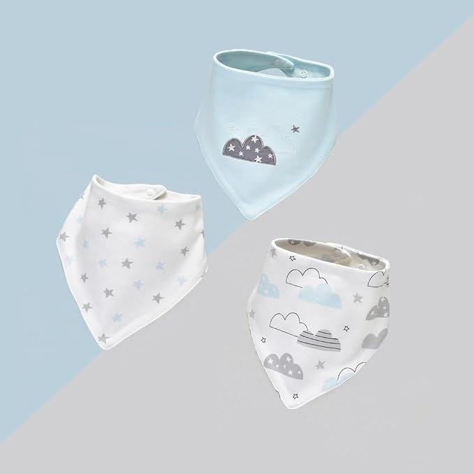 JN&LULU 3 Pack Newborn Baby Bibs Bandana Drool Bibs - Image 3