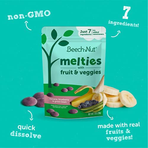 Beech-Nut Melties Baby & Toddler Snack Melts, Banana Blueberry Green Bean - Image 5