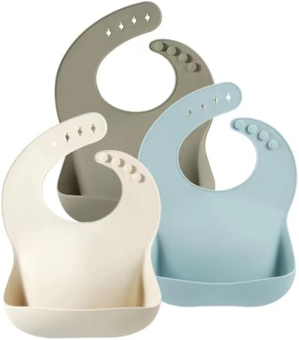 PandaEar Silicone Baby Bibs Set of 3 - Image 2