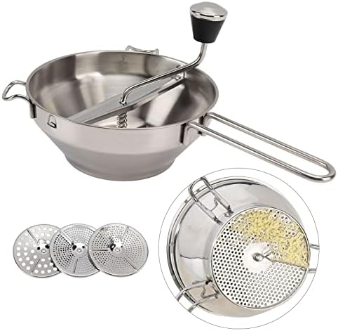 Manual Food Mill, Ergonomic Food Mill Stainless Steel Milling Handle Stainless - Image 4