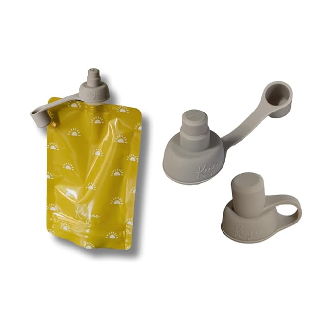 Anti-Spill Spouts Food Pouches x2 | Flow Control Valve | Prevent Spills | by Kangoo