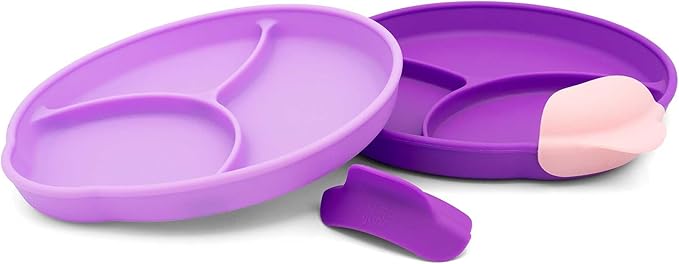 Silicone Easy Scoop & Hold Plate Set by 321Grow