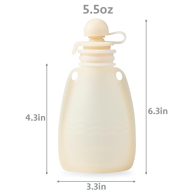 PandaEar 3 Pack Silicone Baby Food Pouches, Reusable Squeeze Pouches - Image 3