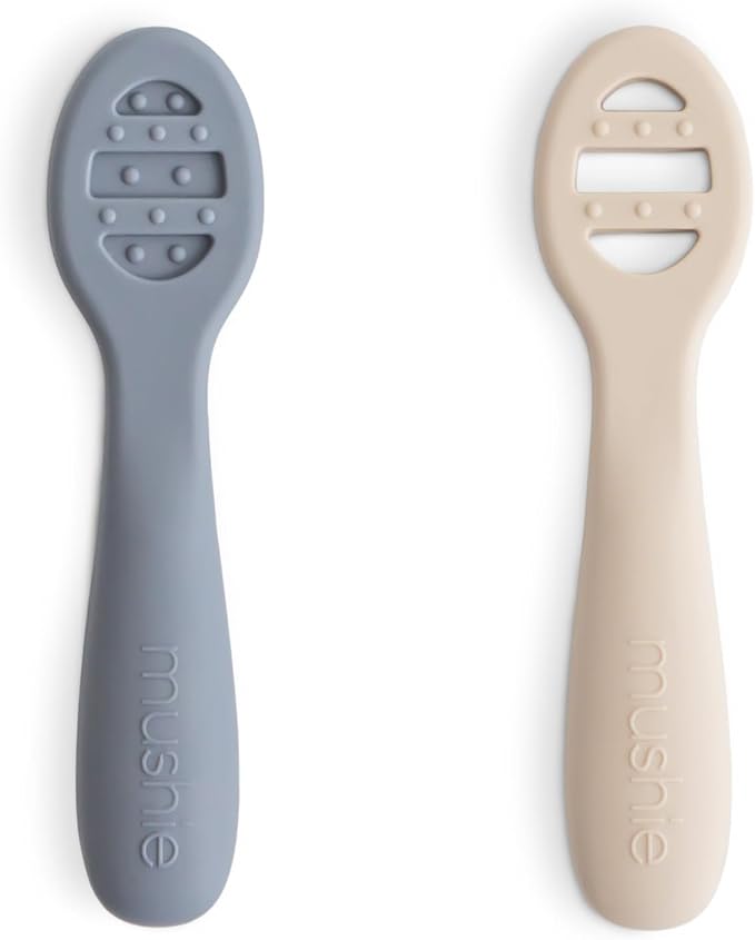 mushie Silicone First Feeding Baby Spoons | 2 Pack by mushie