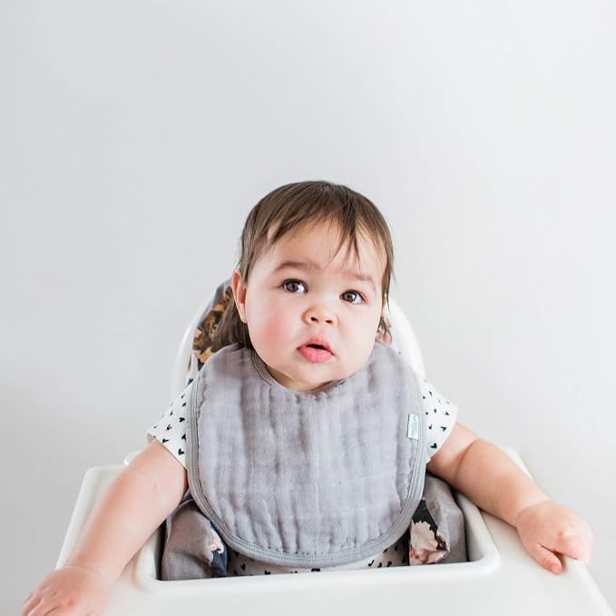 green sprouts Absorbent Organic Cotton Muslin Bibs, 0-12mo Hypoallergenic - Image 2